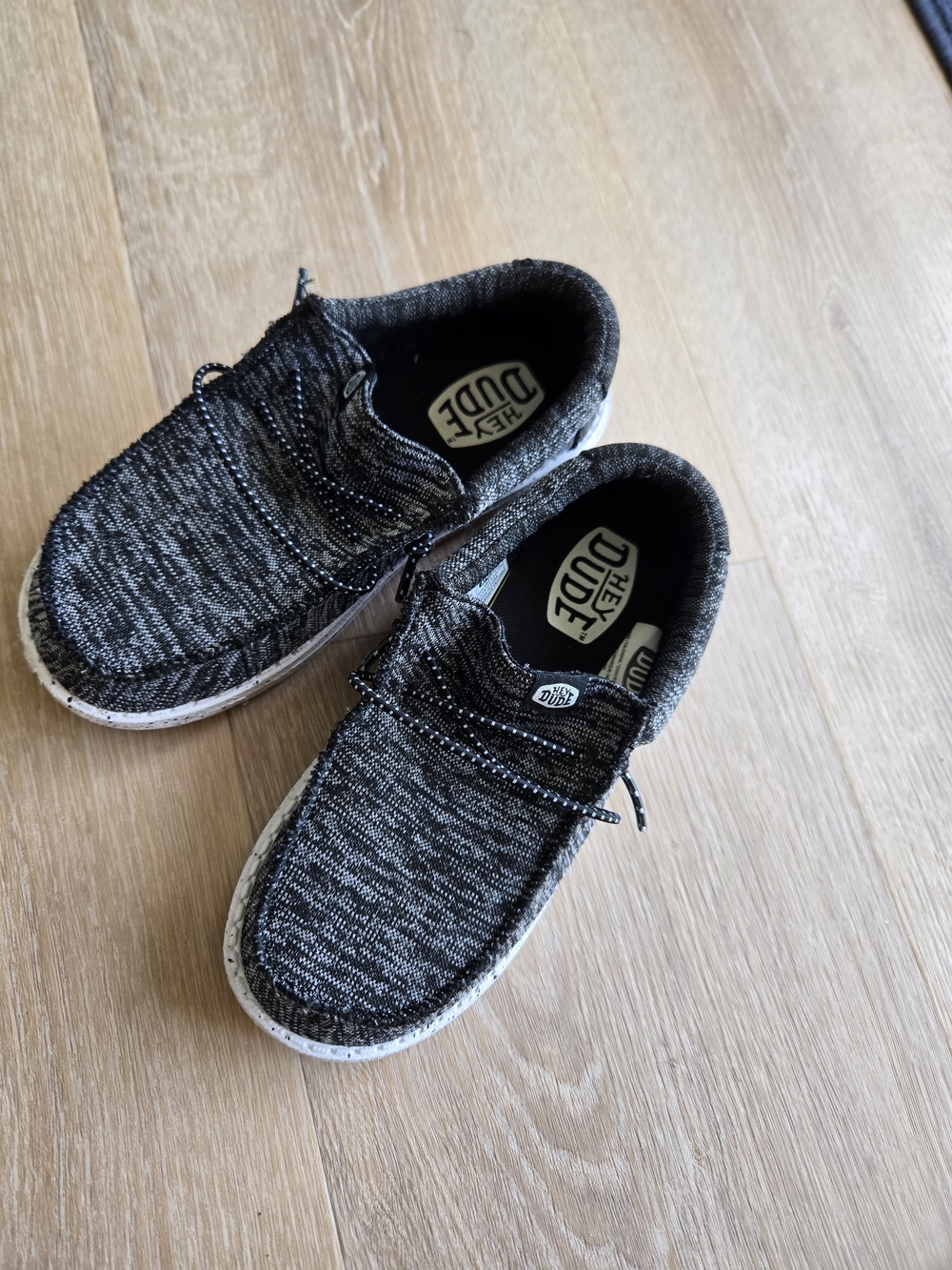 Hey Dude Kids Wally Jr. Slip-On Sneakers in Black Heather